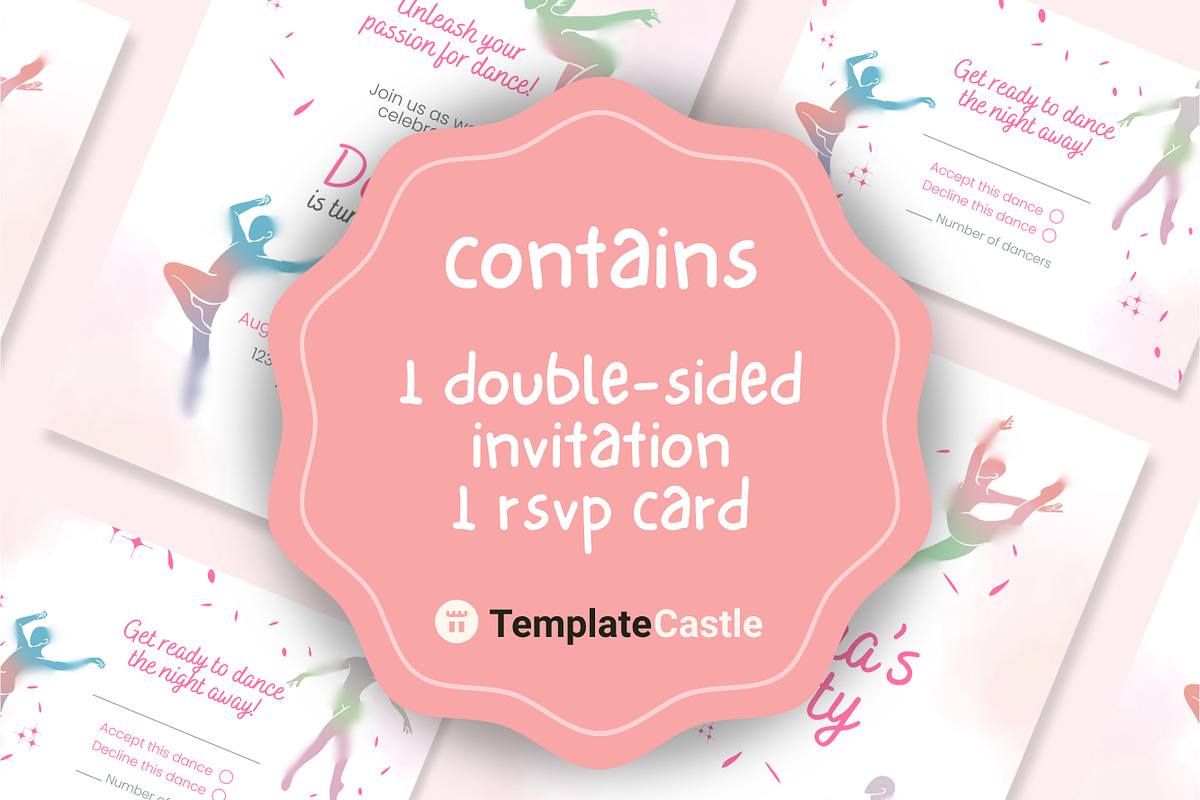Dance Party Invitation Canva, a Design Template by TemplateCastleStore (Photo 3 of 4)
