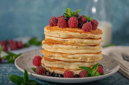 Fluffy american pancakes, a Background Photo by Stepanek Photography