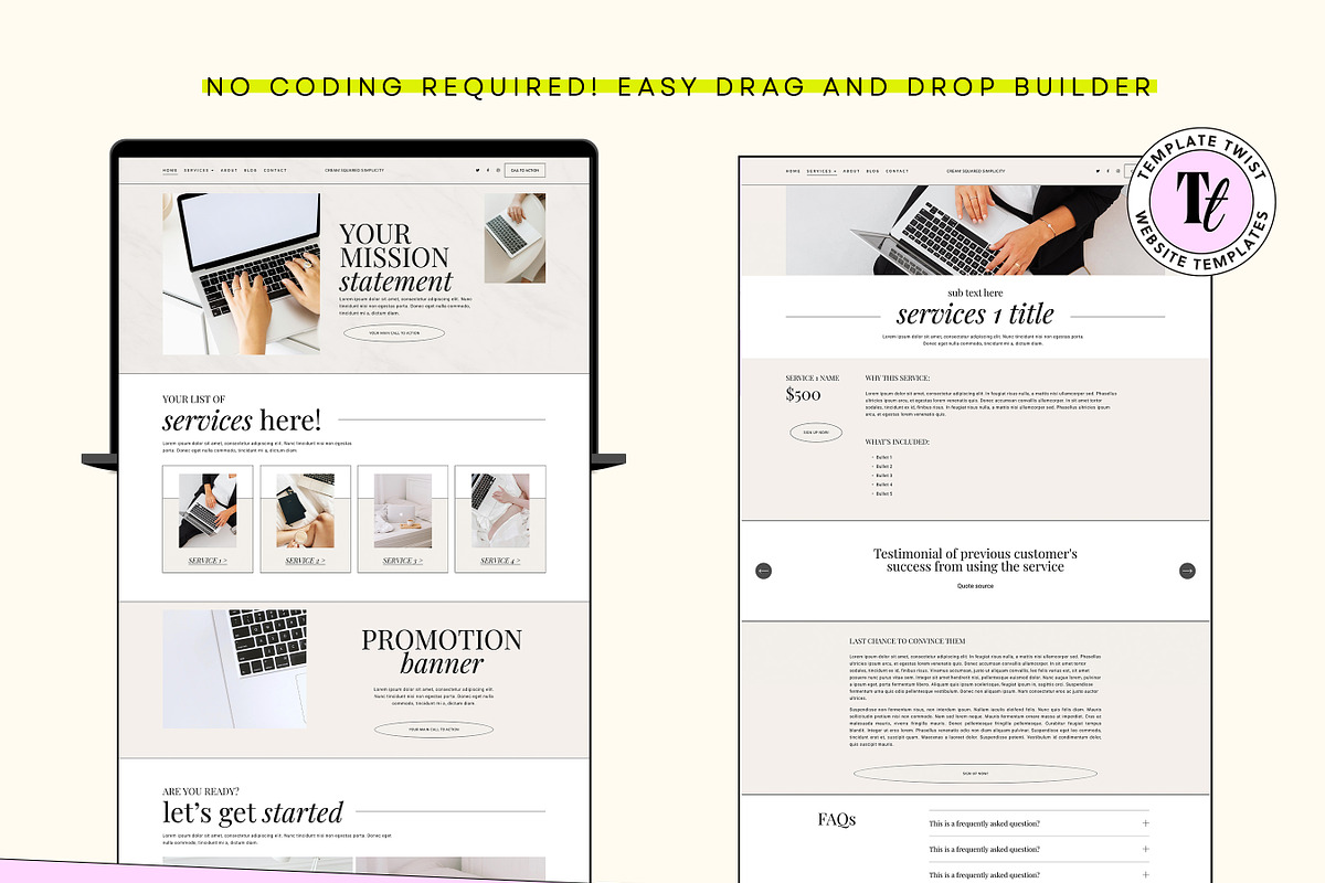 Neutral Squarespace Service Template, a Squarespace Template by Template Twist Shop (Photo 6 of 10)