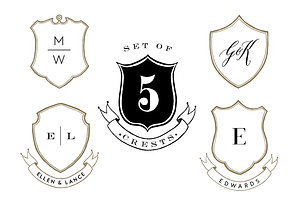 5 Hand Drawn Crests