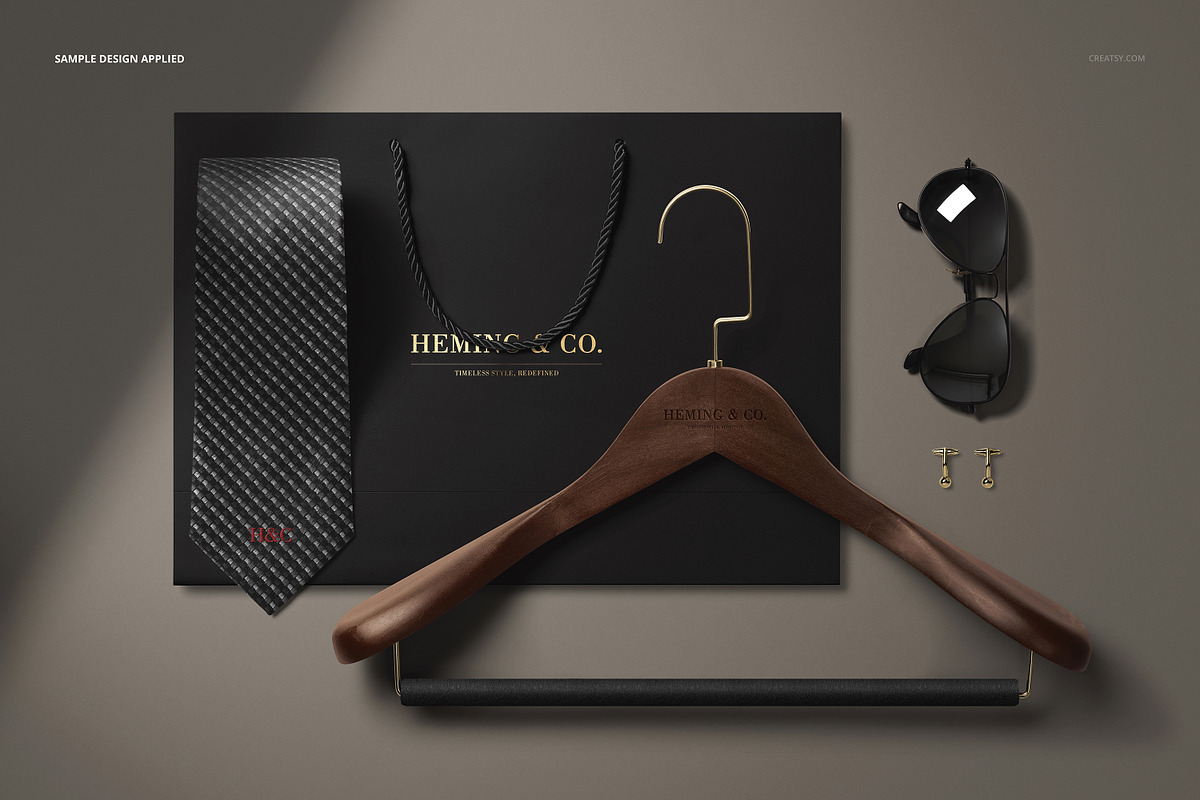Men’s Accessories Identity Mockup, a Product Mockup by Creatsy (Photo 4 of 5)