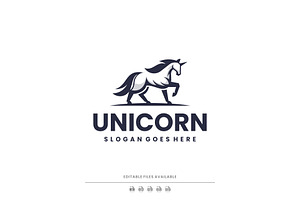 Modern Monochrome Unicorn Logo, a Branding & Logo Template by Artnivora.Std
