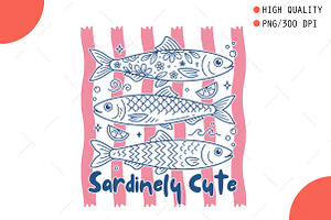 Sardinelly Cute Fish PNG, a Seasonal Illustration by OK Design