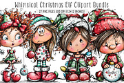 Whimsical Christmas Elf Clipart, an Illustration by SinaCreation (Thumbnail 1 of 7)
