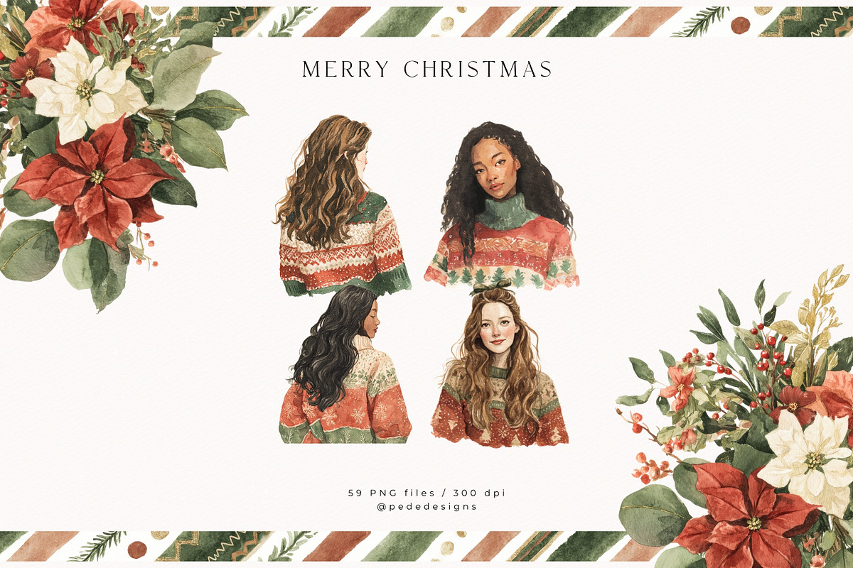 Merry Christmas Collection, a Seasonal Illustration by PeDe Designs (Photo 3 of 31)