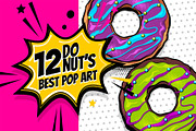 12 Pop Art Donut's, a Decorative Illustration by Kapitosh (Thumbnail 1 of 4)
