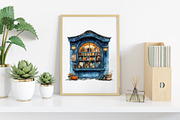 Watercolor Halloween Shop Clipart, an Illustration by Canvas Craft (Thumbnail 4 of 8)