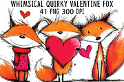 Whimsical Quirky Valentine Fox Clipa, a Graphic by CraftArtStudio (Thumbnail 1 of 6)