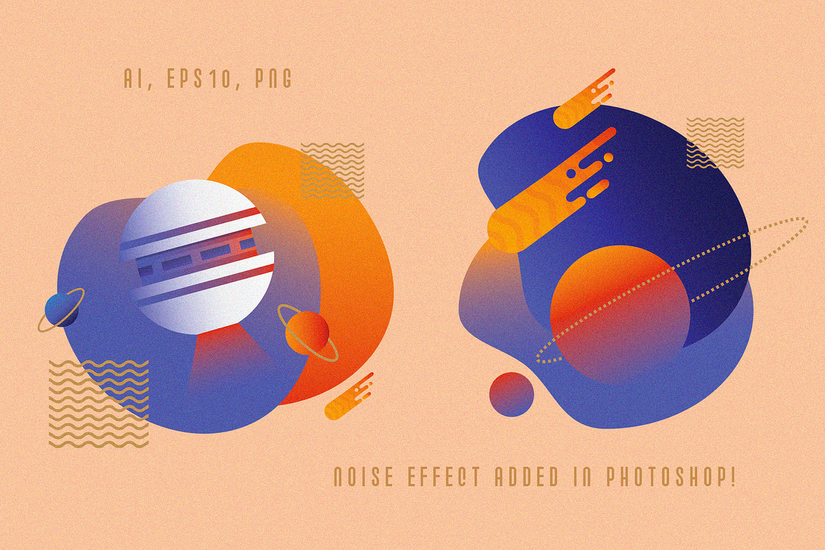 Space Voyage - Retro Design Toolkit, an Object Illustration by Polar Vectors (Photo 5 of 23)