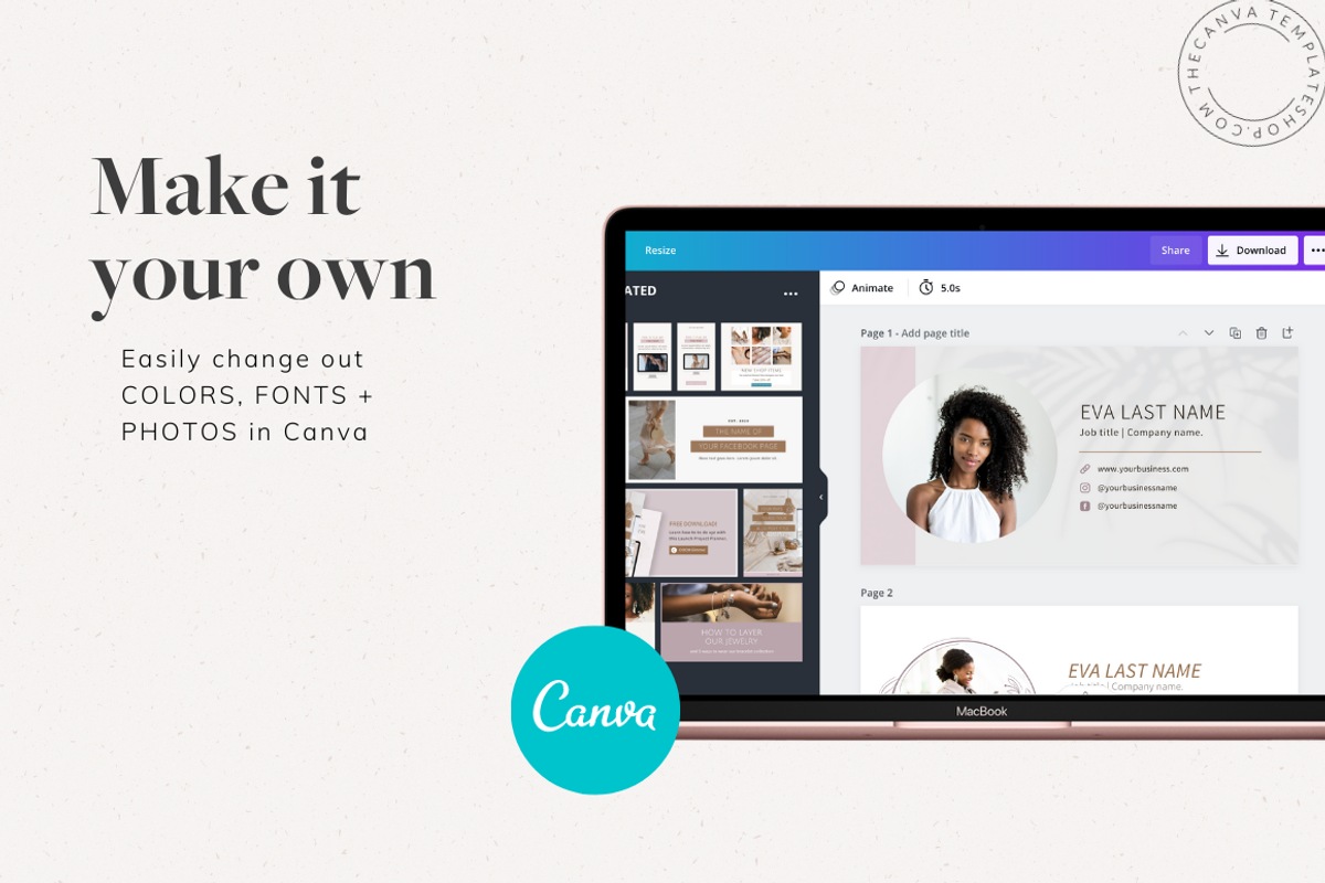 Eva Email Signature Canva Template, a Templates & Theme by The Canva Template Shop (Photo 3 of 4)