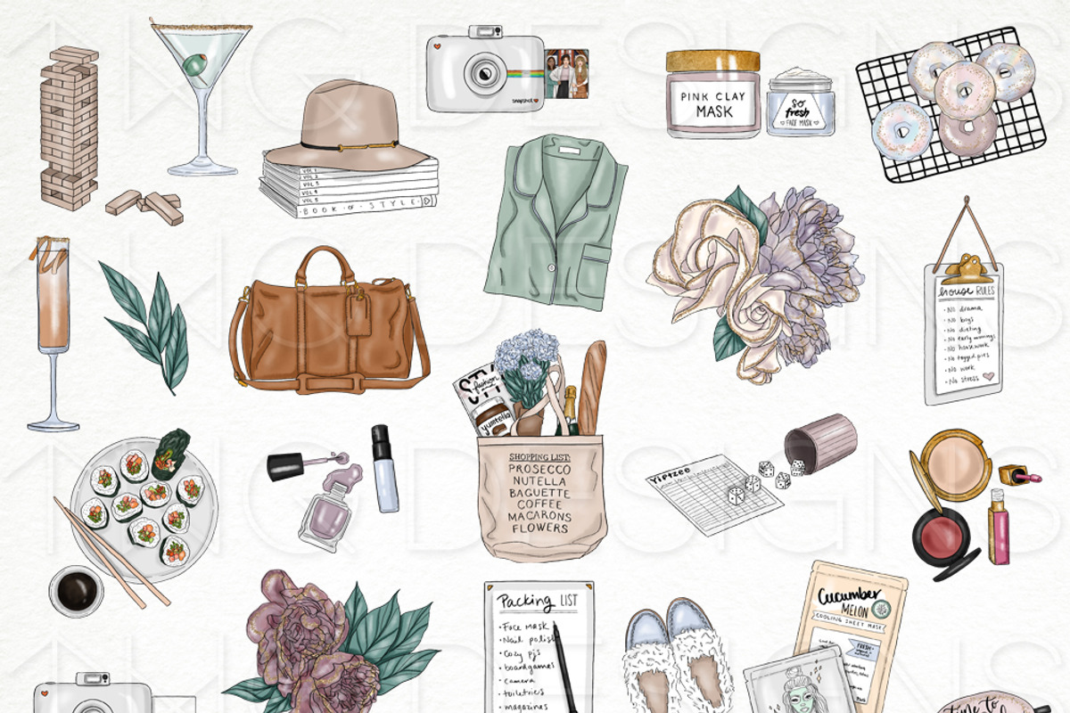 Best Friends Fashion Girl Clip Art, an Illustration by TWG Designs (Photo 2 of 3)
