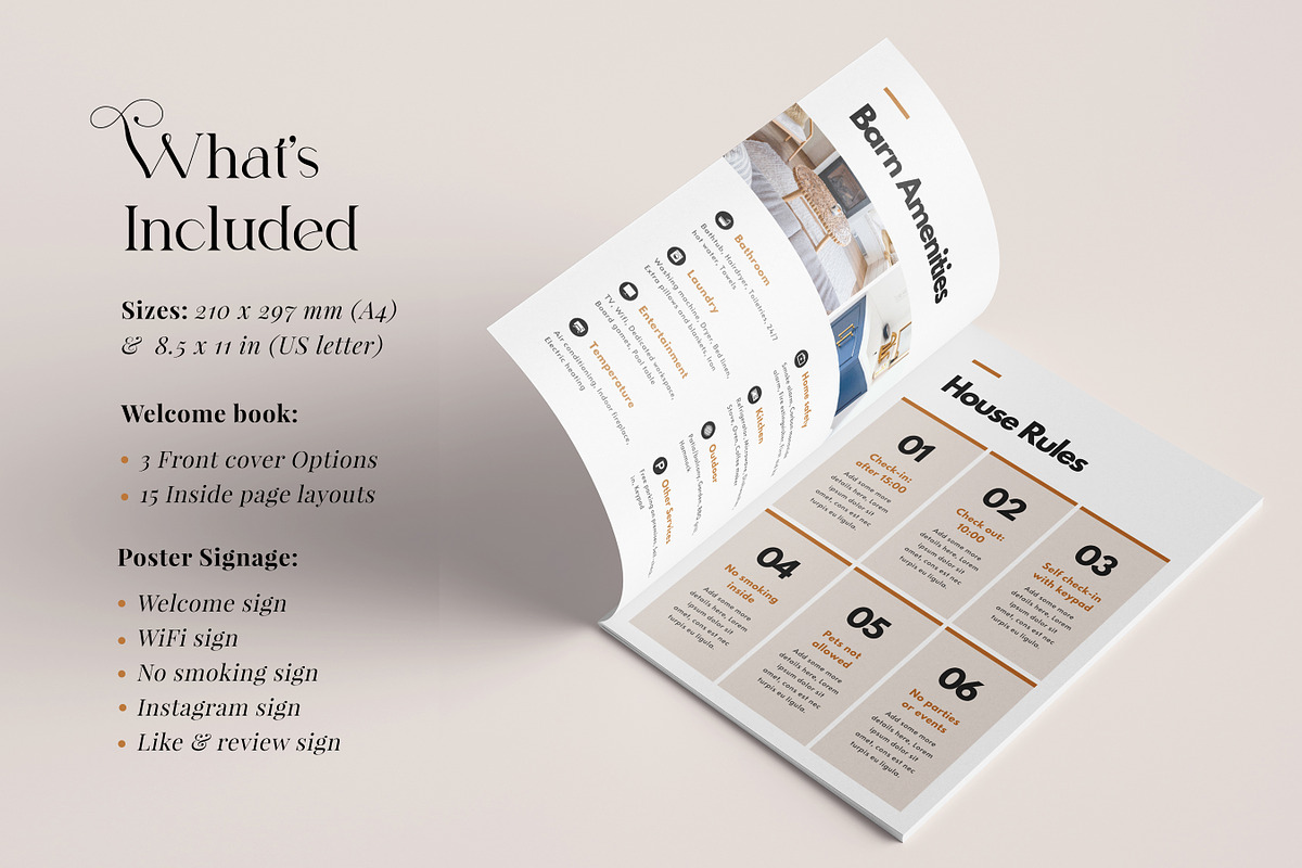 Airbnb Welcome Book & Signs Template, a Brochure Template by RWstudio (Photo 7 of 10)