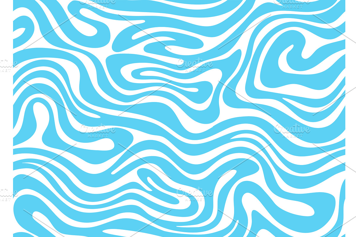 Psychedelic water groovy pattern, a Decorative Illustration by Vector Tradition