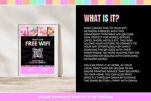 Pastel Neon WiFi QR Code Sign