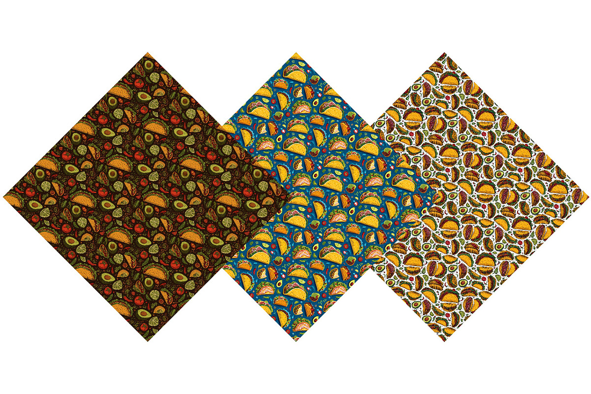 Taco Seamless Patterns, a Texture Illustration by DreamPrint404