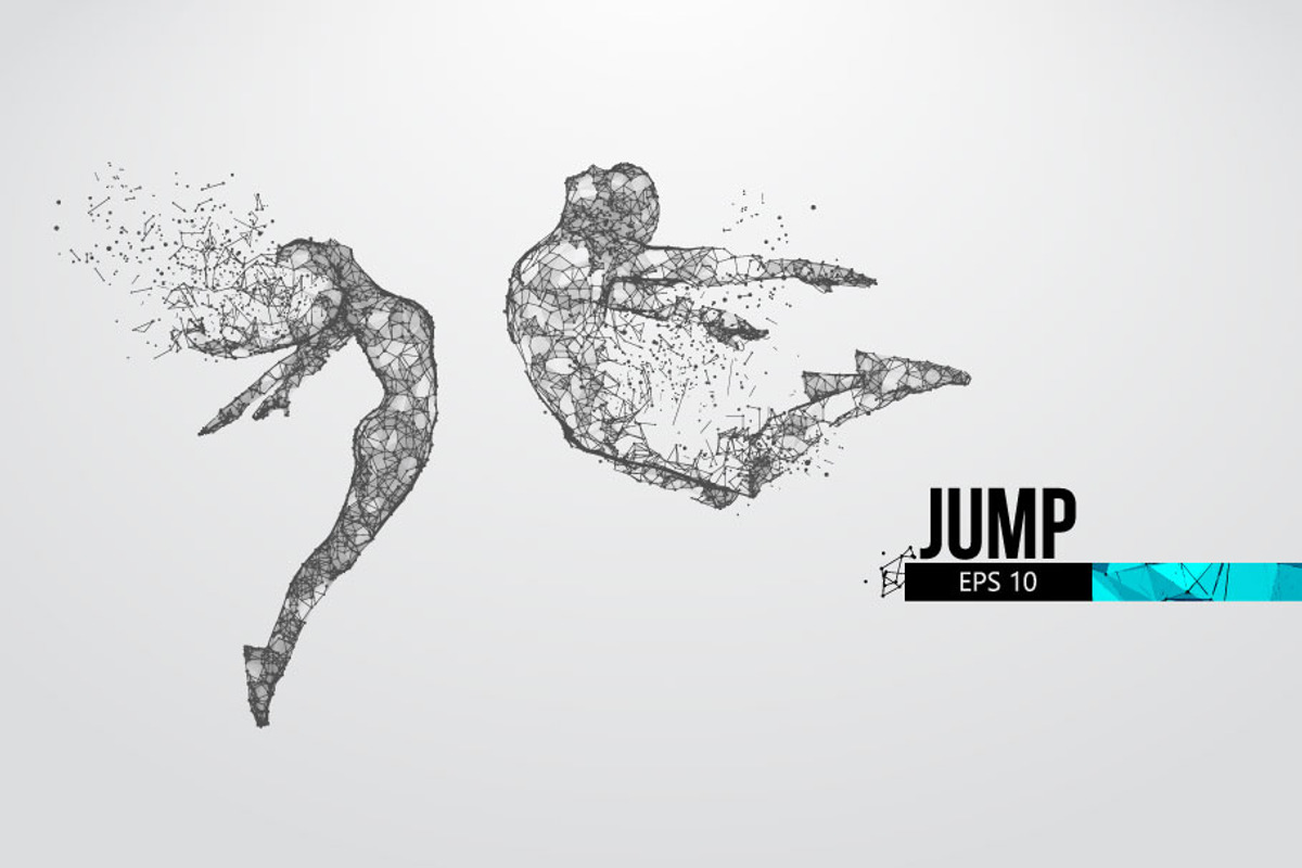Silhouettes of a jumping people, a Healthcare Illustration by Matrosovv (Photo 1 of 4)