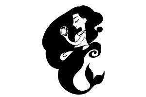 Mermaid With A Pearl. Vector