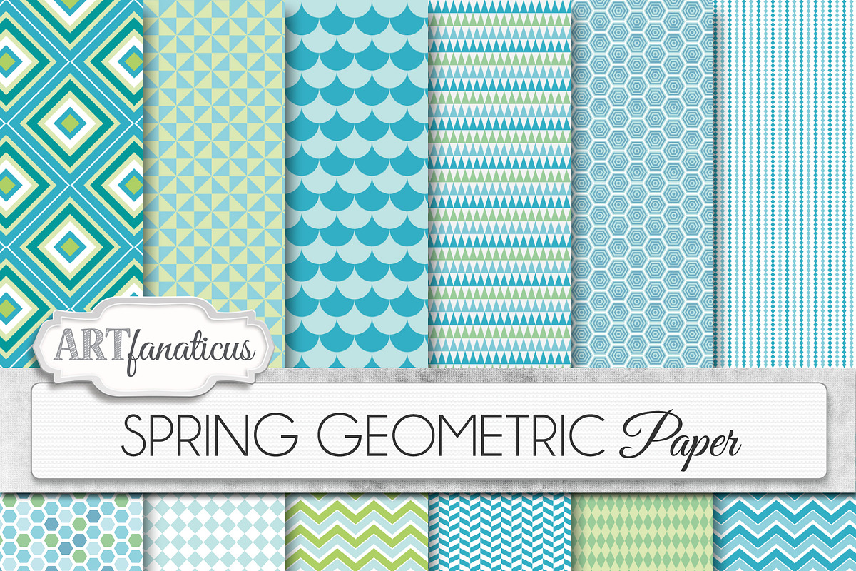 SPRING GEOMETRIC, a Pattern Graphic by Artfanaticus