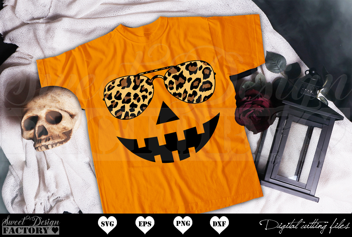Halloween leopard print pumpkin SVG, an Illustration by Sweet sweet design