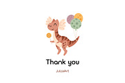 Dinosaur Birthday Clipart, an Animal Illustration by JulzaArt (Thumbnail 6 of 6)