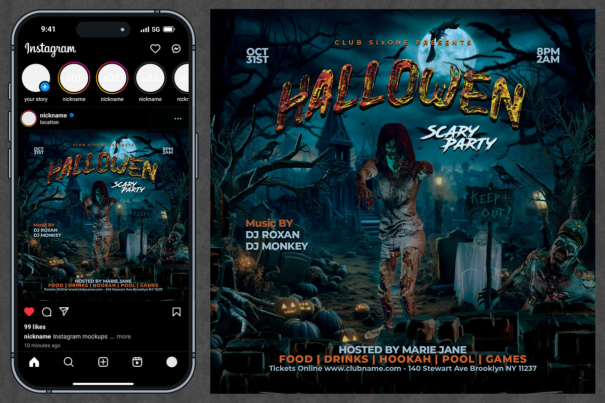 Halloween Party Flyer, a Flyer Template by Pixdot (Photo 1 of 2)