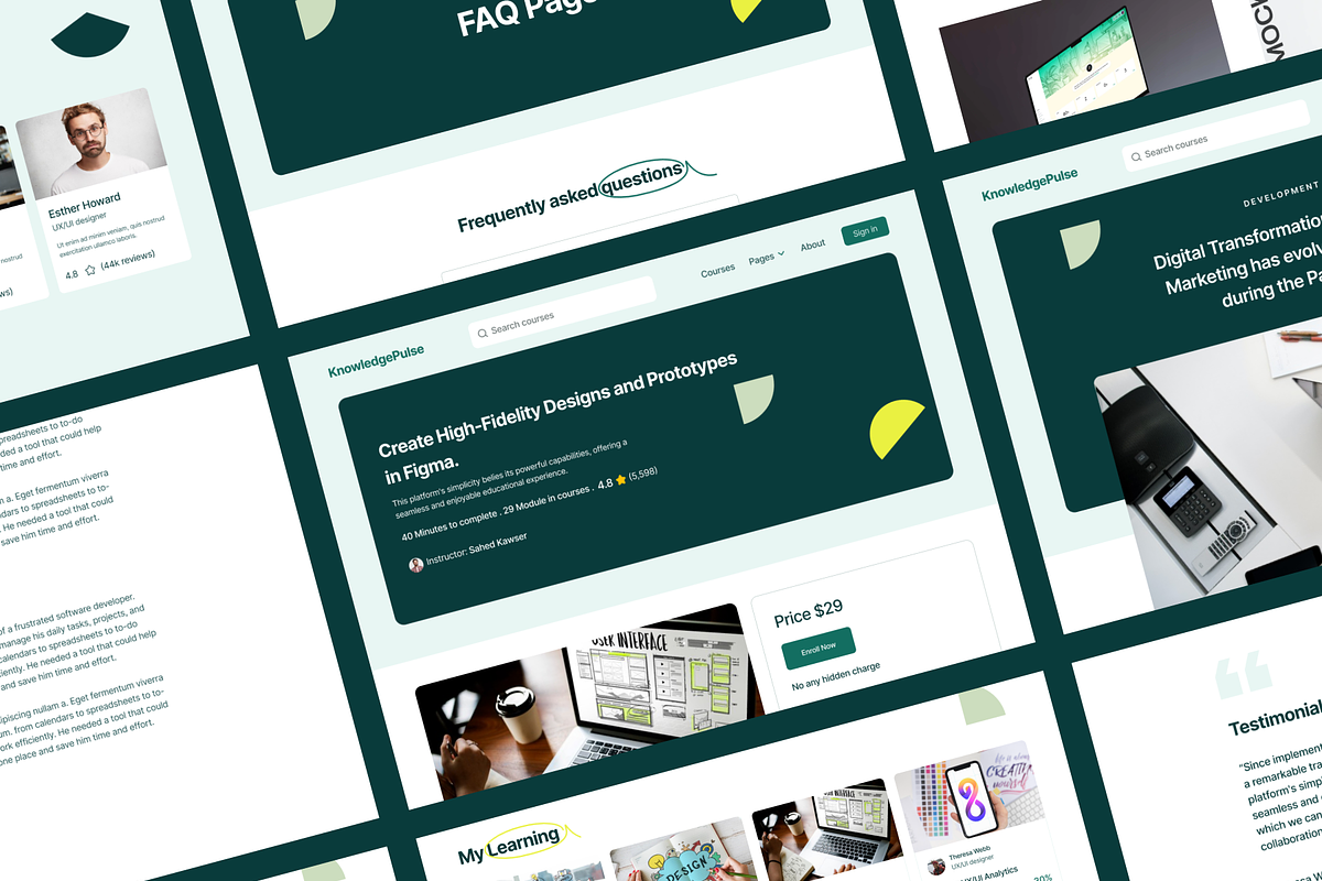 Elearning Website UI Kits, an UI Kit Template by Ahmed Rubel (Photo 2 of 6)