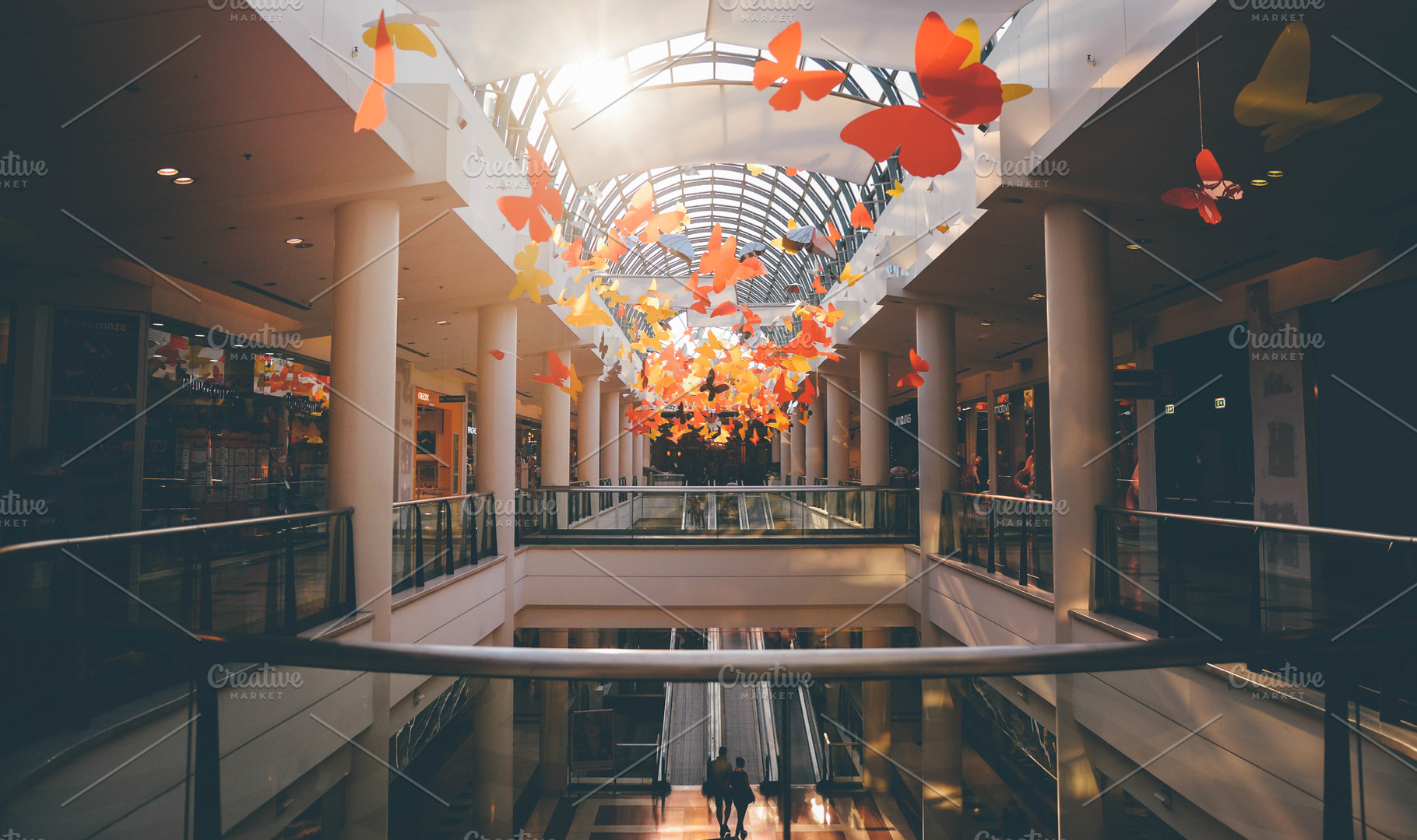Shopping mall autumn background featuring shopping, autumn, and happy, an Architecture Photo by Pro.Motion