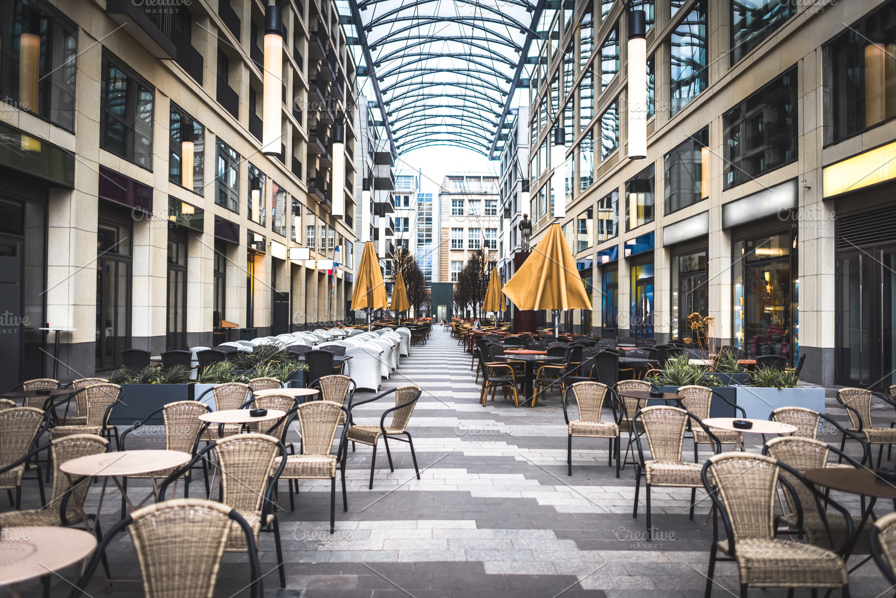 Outdoor cafe at the city center, an Architecture Photo by Juicy Photography
