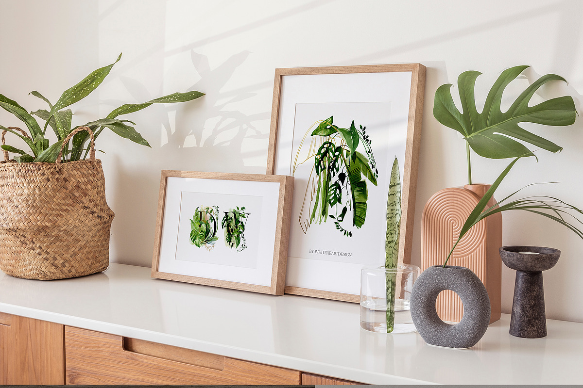 Tropical Greenery Watercolor Clipart, an Illustration by whiteheartdesign (Photo 18 of 22)