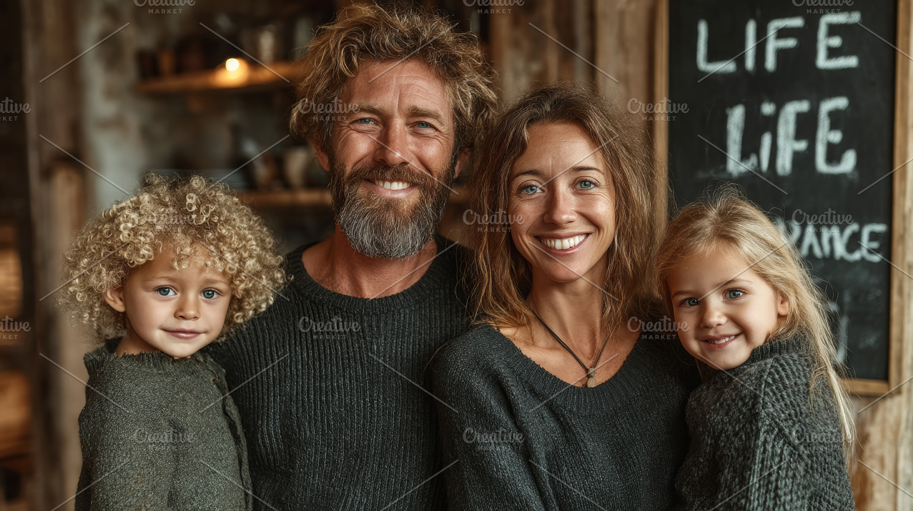 Happy family enjoying time together in a cozy and warm home setting, a Photo by AS photostudio