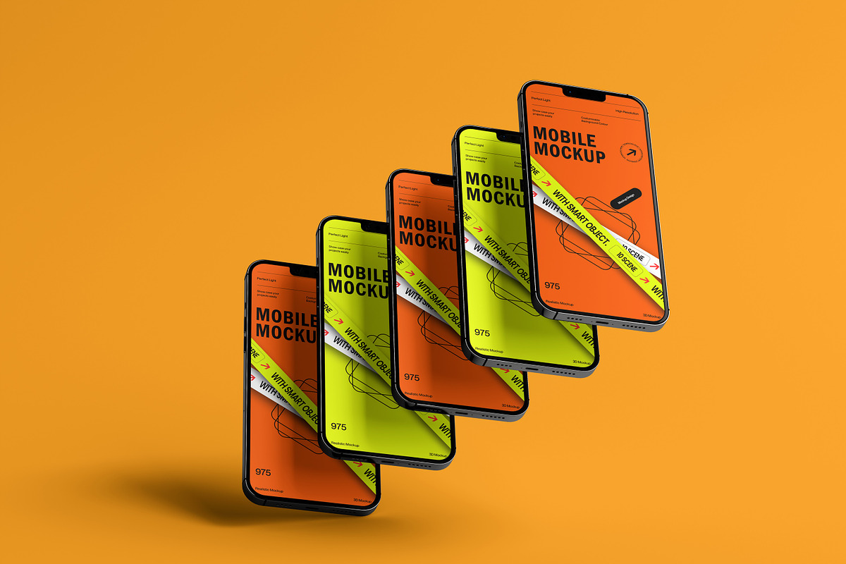10 Screen Mockup Multi iPhone, an iPhone Mockup by East Gallery (Photo 3 of 10)