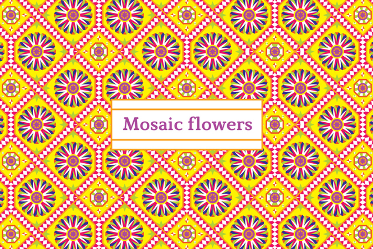 Mosaic flowers—Festive patterns, a Pattern Graphic by Zhurov (Photo 3 of 12)