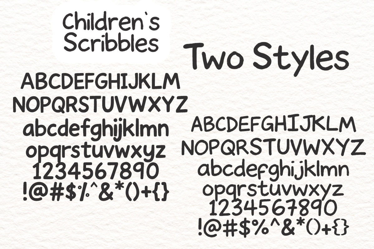 Children’s Scribbles Fun Kids Doodle, a Handwritten Font by cocodesign (Photo 7 of 7)