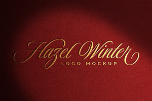 Logo Mockup Gold Foil Red Paper