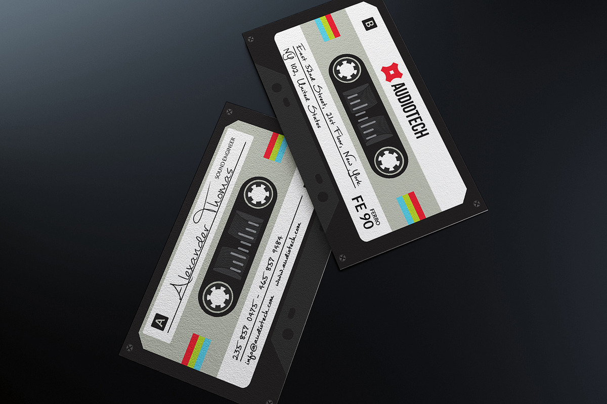 Cassette Tape Business Card, a Business Card Template by Marvel (Photo 3 of 5)