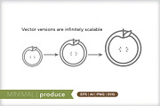 Minimal produce icons, an Outline Icon by Picture Window (Thumbnail 4 of 5)
