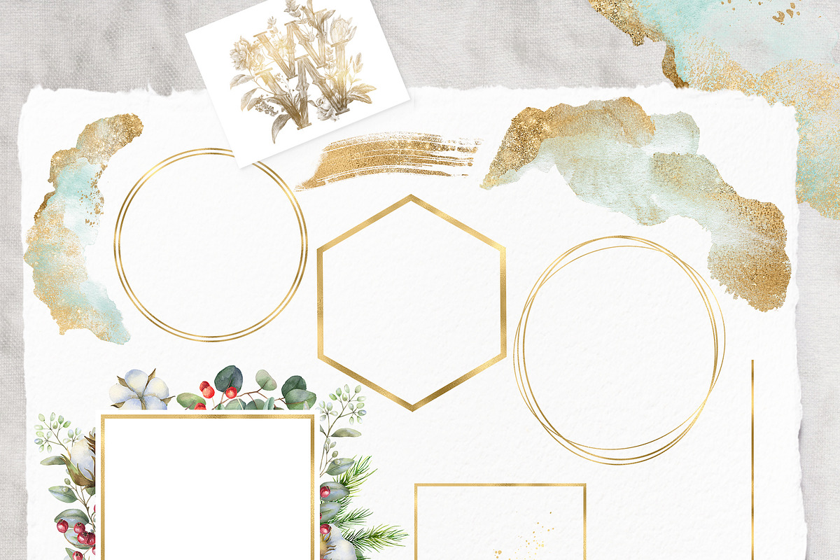 Watercolor Christmas collection, a Decorative Illustration by WonderWonder (Photo 8 of 19)