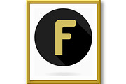 Fine Vector Flat Icon With Letter F, a Texture Graphic by FineArtStudio (Thumbnail 2 of 3)