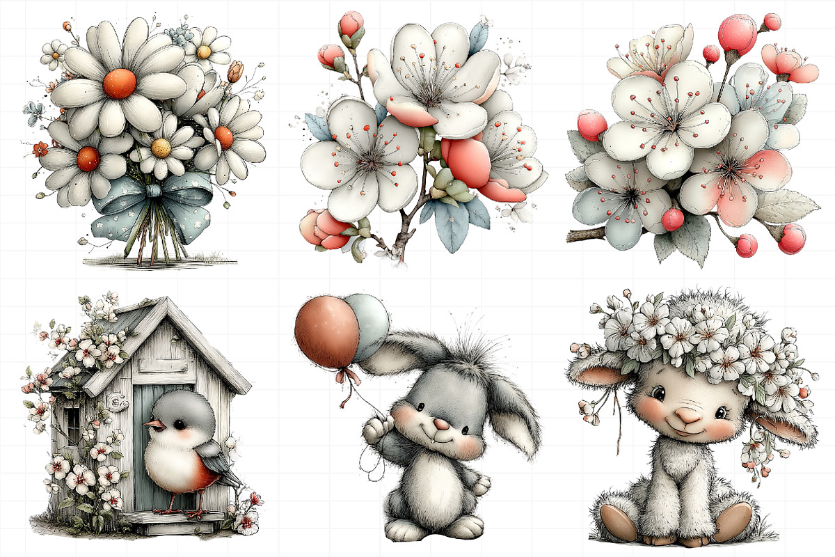 Whimsical Spring Clipart PNG, an Illustration by Daily.Designs (Photo 6 of 8)