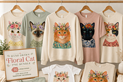 Floral cat clipart, an Object Illustration by HeavensStar (Thumbnail 1 of 5)