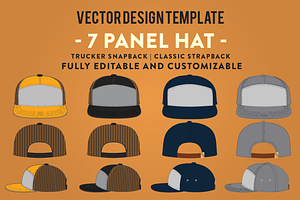 Hat Template - 7 Panel Hat