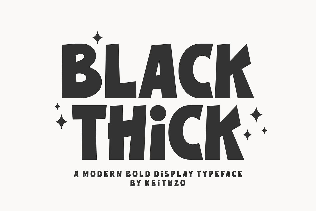 Black Thick - Display Font, a Sans Serif Font by Keithzo (Photo 1 of 9)