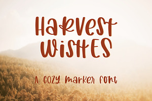 Harvest Wishes Cozy Marker Font