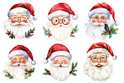Retro Funny Santa Claus Face Clipart, an Illustration by Designworld (Thumbnail 2 of 6)