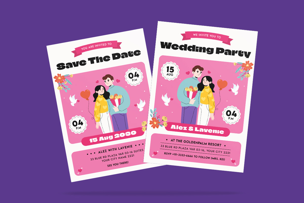 Bingslove Wedding Invitation, an Invitation Template by iDoodle Studio (Photo 3 of 4)