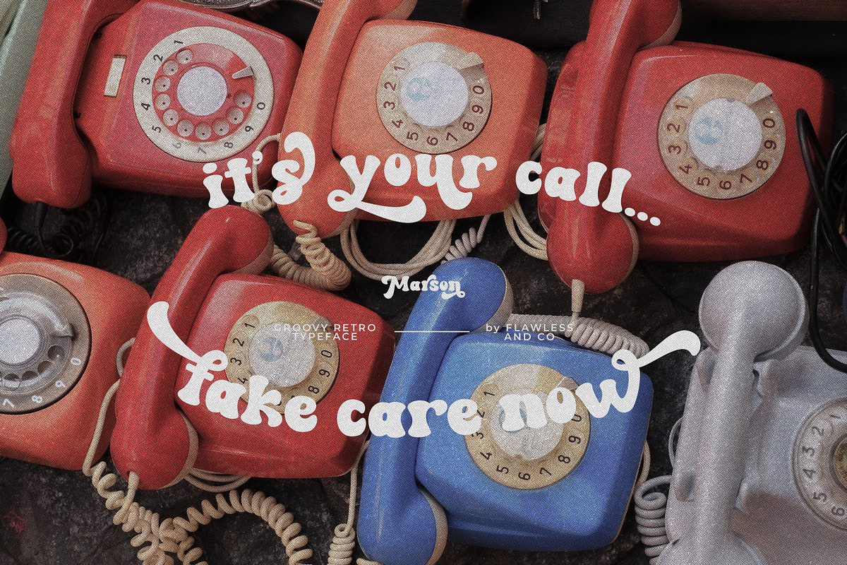 Marson - Groovy Retro Font, a Handwritten Font by Flawless And Co (Photo 10 of 10)