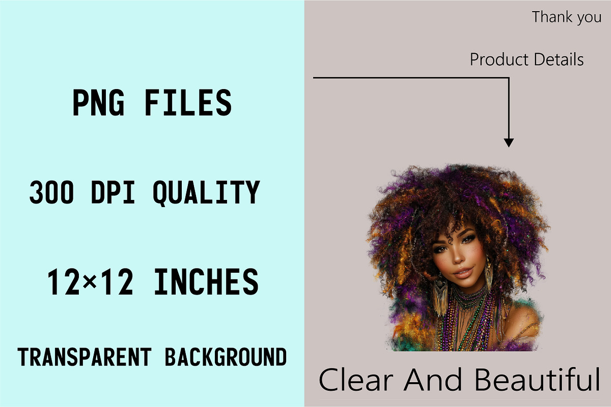 Mardi Gras Afro Little Girl Clipart, an Illustration by SVGArt (Photo 5 of 8)