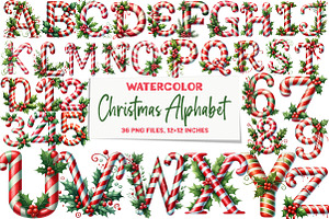 Christmas Alphabet Clipart Bundle, an Illustration by DreamArtGraphic