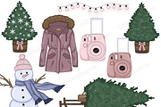 Winter Clipart, a Seasonal Illustration by GlamArtZhanna (Thumbnail 5 of 5)