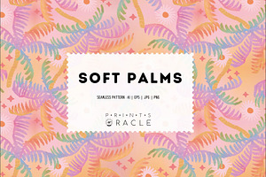 Pastel palm tree seamless pattern, a Pattern Graphic by Amalia de los Santos